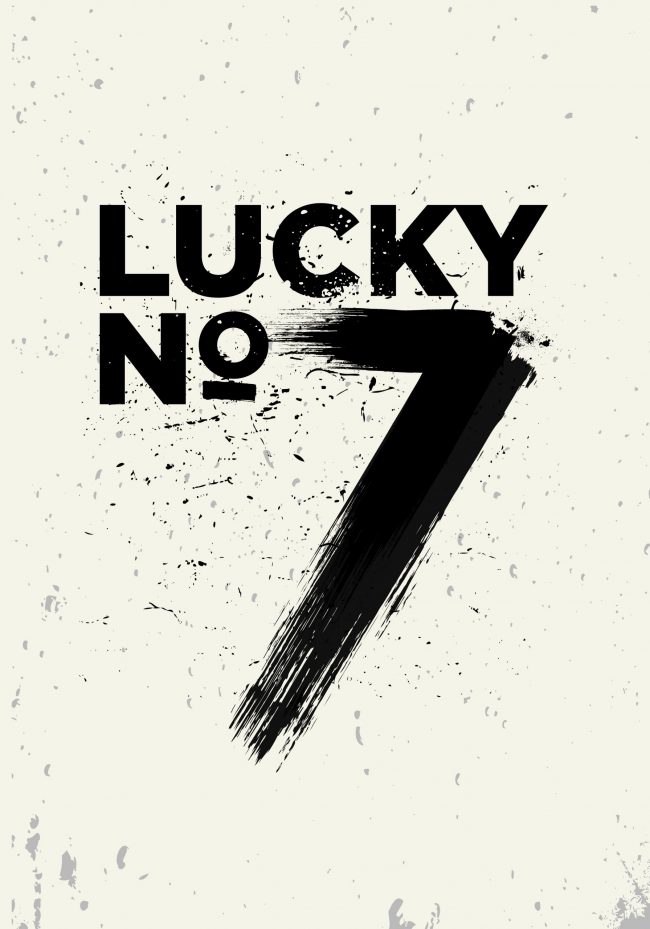 lucky number seven tshirt print quotes vector design illustration ga-keno-numbers