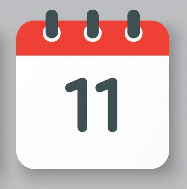 Vector icon page calendar number 11, done, agenda ga-keno-numbers